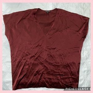 Eileen Fisher Burgundy Silk Blouse